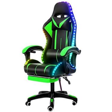 Imagem de Cadeira Gamer AX-171 Preta Verde Acolchoada Ergonômica - Master