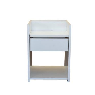 Imagem de Mesa Cabeceira Compacta 32x30x45 Gaveta Nicho Moderna Quarto Branco
