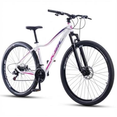 Imagem de Bicicleta Aro 29 Ksw Mwza 21 Velocidades Feminina, Branco, Rosa, Roxo