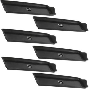 Imagem de Kit 6 Bandejas Slim 38x16cm Pretas Uz Retangular Fast Food Plástico Ra
