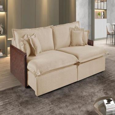 Imagem de Sofá Martins M-160 Linho 2 Módulos 120cm Braço 7cm Estofados Martins, 