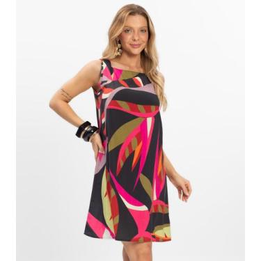 Imagem de Vestido Curto Viscose Kyara Feminio Rovitex Preto, G, Preto