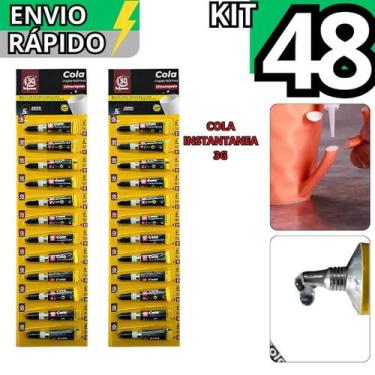 Imagem de Kit 48 Cola Super Cola Instantânea 3G Multiuso Cola Cerâmica Silicone 