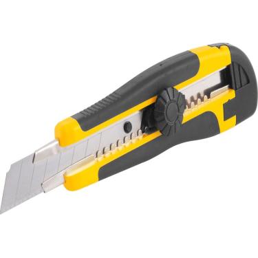 Imagem de Estilete Largo 18mm Corpo Plástico Com Guia Metálica Botão P