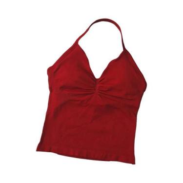 Imagem de Top De Ginástica Feminino Longline Com Alças E Costas Abertas, Top De 