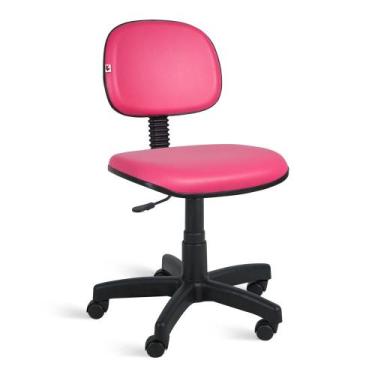 Imagem de Cadeira Ágata Secretária Giratória material sintético Cor: Rosa - IDEA