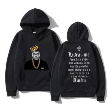 Imagem de Moletom Canguru Mc Kevin Unissex Oração Blusa Frio - Macoli, Preto, M