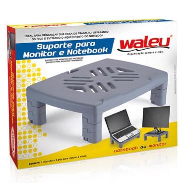 Imagem de Suporte para monitor e notebook cinza 10090006 Waleu