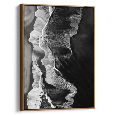 Imagem de Quadro Mar Preto e Branco - Mioquadros, 120x80 cm, Tabaco