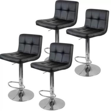 Imagem de Conjunto kit  4 Banquetas Gomos Confort Giratoria alta bar bancada - U