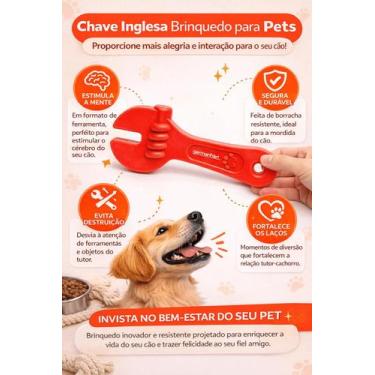 Imagem de Brinquedo Para Cachorro Mordedor Chave Inglesa Pet Borracha Resistente