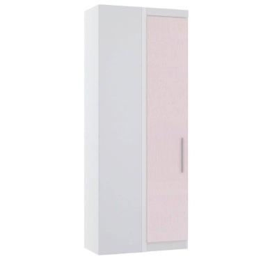 Imagem de Guarda Roupa De Canto Reto 90cm 1 Pt Alpes Luciane Móveis Branco Pf-rosa Pf