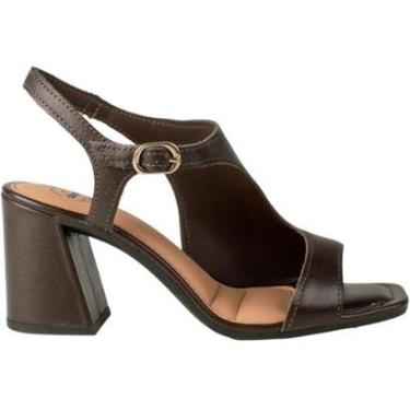 Imagem de Sandália Feminina Casual Social Dia a Dia Passeio Trabalho em Couro Salto Grosso Conforto Dakota Y99-Feminino