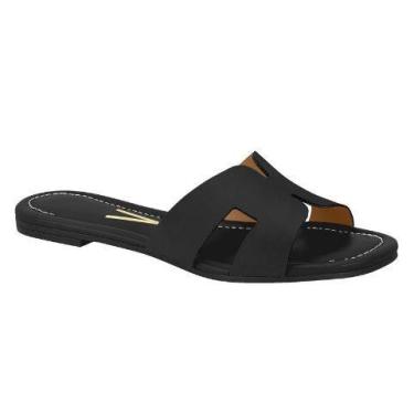 Imagem de Tamanco Feminino Vizzano Rasteiro, Preto, 37