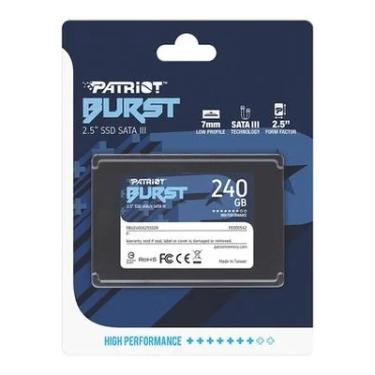Imagem de SSD Patriot Burst Elite, 240GB, SATA III,  Leitura 450MB/s, Gravação 320MB/s, 2.5 Polegadas - PBE240GS25SSDR