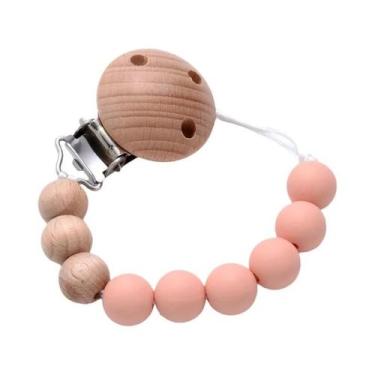 Imagem de Prendedor De Chupeta De Silicone Colorido Com Contas Para Dentição, Gr