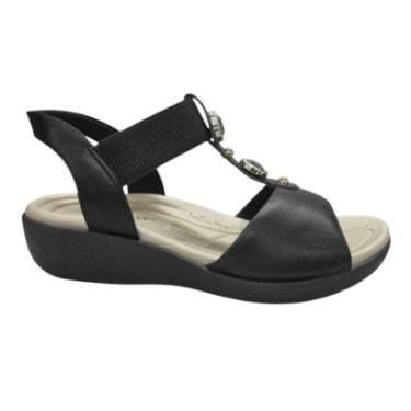 Imagem de Sandália Piccadilly Camila Salto Anabela Feminino - Preto 39-Feminino