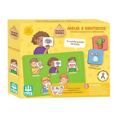 Imagem de Jogo Pedagógico Meus 5 Sentidos para Identificar Tato, Paladar, Olfato, Visão e Audição Indicado para Crianças com TEA