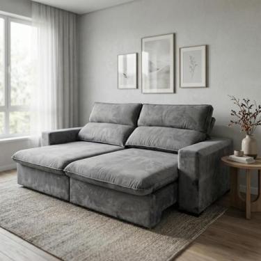 Imagem de Sofá Retrátil e Reclinável Toquio 4 Lugares Moderno D26 Sala - KONFORT