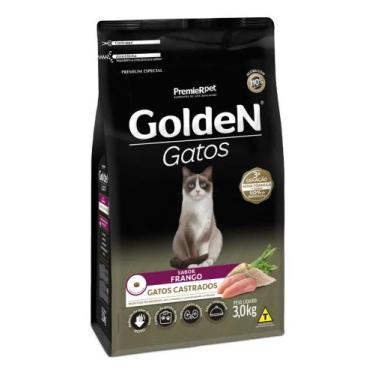 Imagem de Ração Seca Golden Premium Gato Castrado Raça Pequena Frango - Congratu