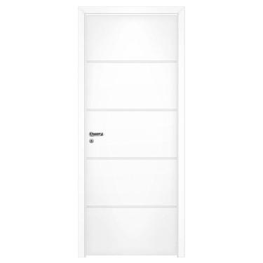 Imagem de Kit Porta de Madeira Pinhal 15 a 20 cm, Abertura à Direita, Branca, 214 x 75 cm