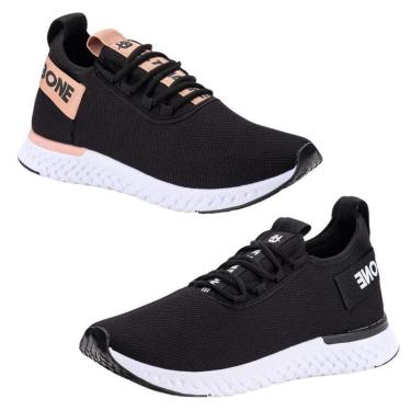 Imagem de Kit 2 Pares Tênis Feminino Para Academia Caminhada Confortável Cor:;Tamanho:37;Gênero:F...