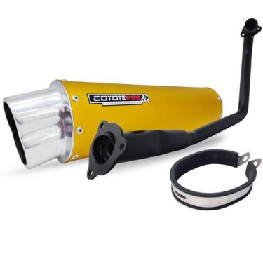 Imagem de Escape / Ponteira Coyote RS5 Boca 8 Aluminio Oval Dourado - CG 125 150