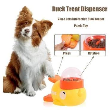 Imagem de Pato Dispensador de Petiscos  Brinquedo Interativo para Cães - PetzGri