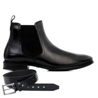 Imagem de Bota Social Jota Pe Preta Air Alessi Boot + Cinto 86050, 37