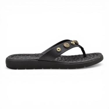 Imagem de Chinelo Modare Ultra Conforto Feminino Pedraria Massageador, Preto, 35