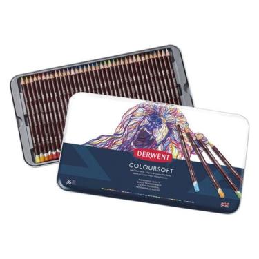 Imagem de Lápis de Cor Derwent Coloursoft Lata 36 Cores