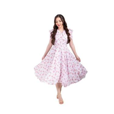 Imagem de Vestido Soltinho Godê Moda Evangelica Verão Lançamento - ZAMPA, Branco