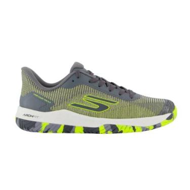 Imagem de Tênis Skechers Viper Court Pro 2.0 Masculino, 41, Cinza, Amarelo