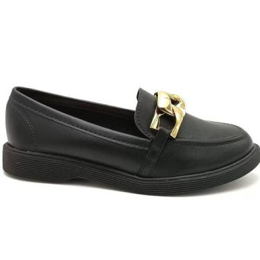 Imagem de Sapato Feminino Moleca Mocassim Loafer 5666110, Preto 01, 35
