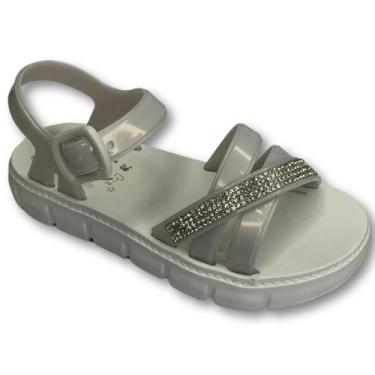 Imagem de Sandália Plataforma Menina Infantil Grendene Kids  23167, Branco, 31