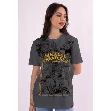 Imagem de Camiseta Harry Potter Magical Creatures - Piticas, 10, Cinza, Menino