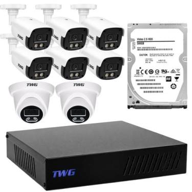 Imagem de Kit cftv 6 bullets 2 dome 2mp star plus dvr 8 canais hd sem cabeamento