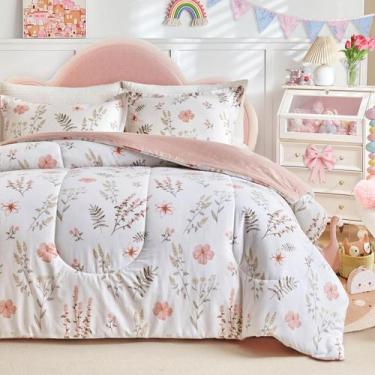 Imagem de Conjunto de edredom de algodão floral Joyreap para meninas tamanho dup