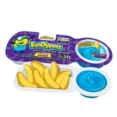 Imagem de Bala de Goma Fundipperz Minions Sabor Banana + Gel Azedo Framboesa 54g
