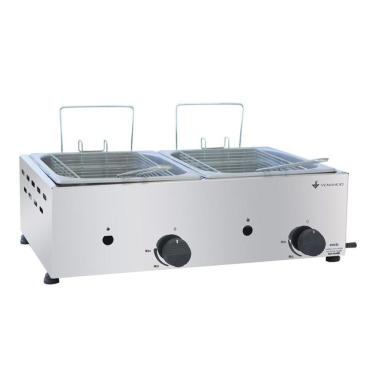 Imagem de Fritador a Gás 2 Cubas 1-2 SFG212 em Aço Inox 430 para Salgados e Frituras Metalúrgica Venâncio