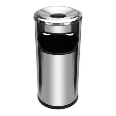 Imagem de Cinzeiro Lixeira Em Aço Inox Com Aro Em Aluminio c2a - jsn