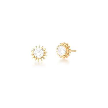 Imagem de Brinco de flor com cristal banhado a ouro - VIDIÈ