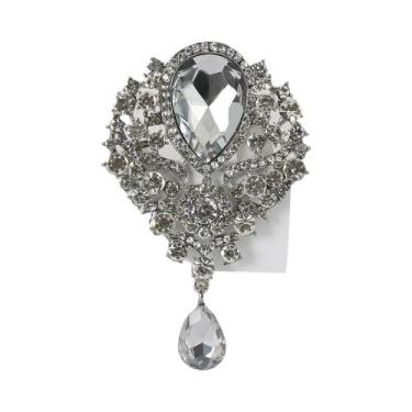 Imagem de Broches Femininos Brilhantes De Strass Em Formato De Gota Para Festas 