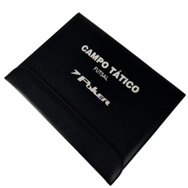 Imagem de Campo Tático Futsal Poker com Imã Caneta Apagável Visualização Estratégica Azul e Preto Bivolt Único