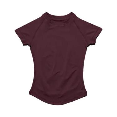Imagem de Leotardo Feminino Sem Costura Para Esportes, Manga Curta, Ioga, Corrid