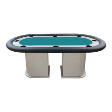 Imagem de Mesa de Poker Linha Master com Borda Estofada e Porta Copos Nude - 2,0