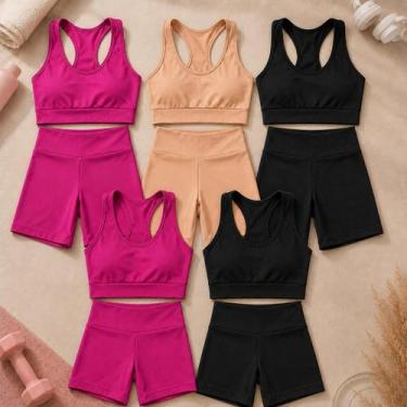 Imagem de Conjunto Fitness Infantil Kids Ginástica Menina Poliamida 5 Peças - Be