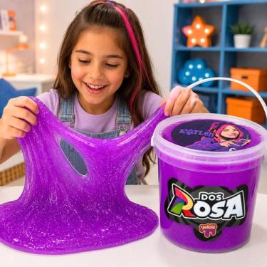 Imagem de Slime Balde Dos Rosa 1,5kg Violeta Katlen Glitter Massinha