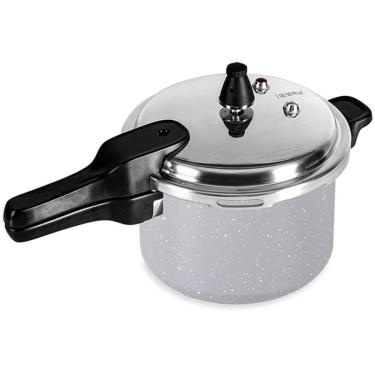 Imagem de Panela de Pressão Ceramic Life Super Gris Inducao Alumínio Revestimento Antiaderente 5,4L Brinox