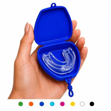 Imagem de Placa Anti Ronco Intra Oral Draik Stop-Ronco para Bruxismo com Silicone Moldável Azul e Caixa Protetora Único